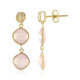 Pink Chalcedony Silver Earrings