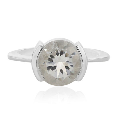 White Quartz Silver Ring