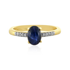 Blue Star Sapphire Silver Ring