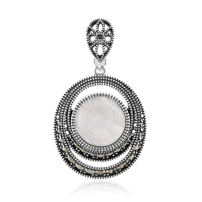 Rainbow Moonstone Silver Pendant (Annette classic)