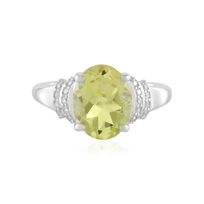 Lemon Quartz Silver Ring