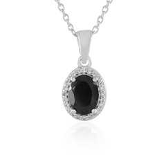 Black Spinel Silver Necklace