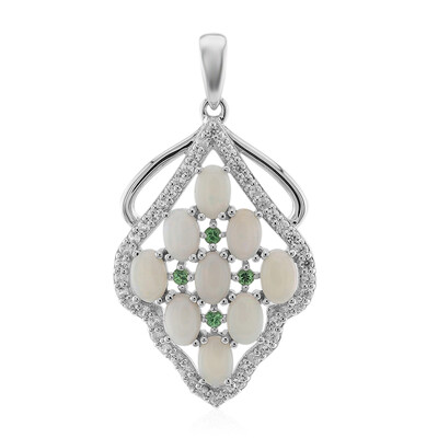 White Opal Silver Pendant