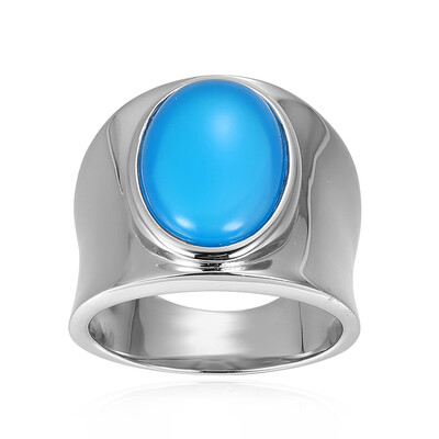 Blue Agate Silver Ring