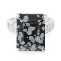 Snowflake Obsidian Silver Ring