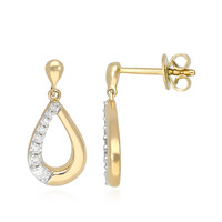 9K PK (H) Diamond Gold Earrings