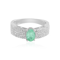 Russian Emerald Silver Ring