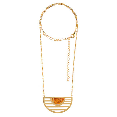 Cognac Baltic Amber Silver Necklace (dagen)