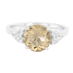 Champagne Quartz Silver Ring