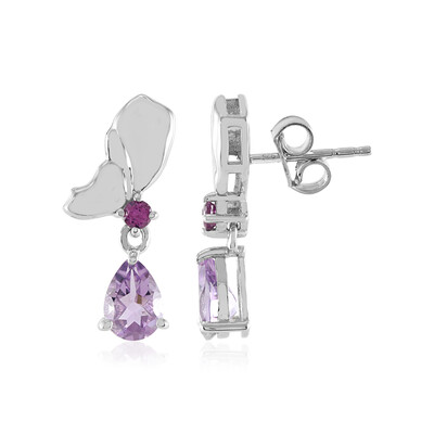 Rose de France Amethyst Silver Earrings