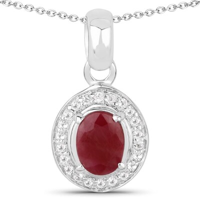 Ruby Silver Necklace