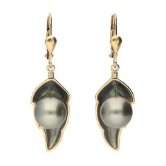 9K Mother of Pearl Gold Earrings