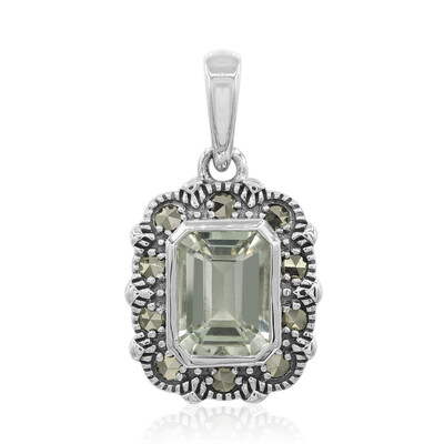 Green Amethyst Silver Pendant