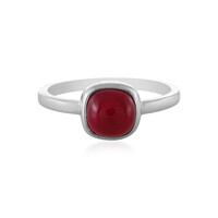 Raspberry Chalcedony Silver Ring