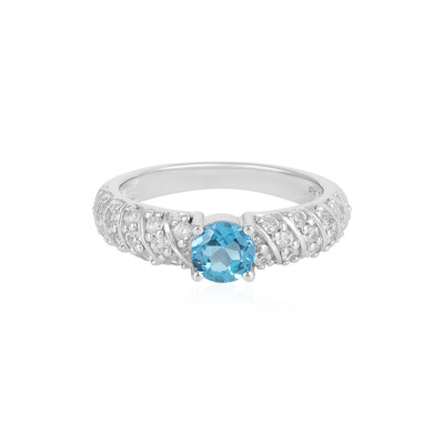 Swiss Blue Topaz Silver Ring