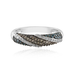 I2 Blue Diamond Silver Ring