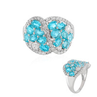 Paraiba Color Topaz Silver Ring