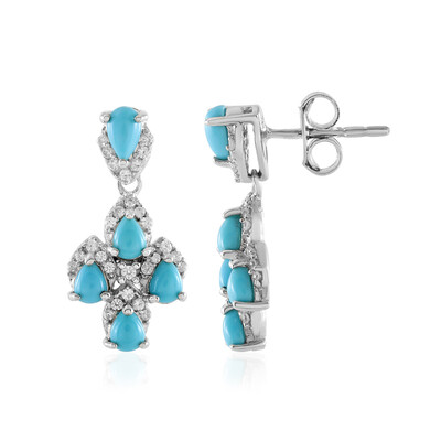 Sleeping Beauty Turquoise Silver Earrings