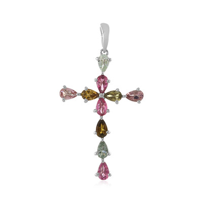 Fancy Tourmaline Silver Pendant