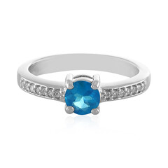 Neon Blue Apatite Silver Ring