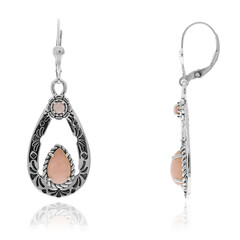 Pink Opal Silver Earrings (Desert Chic)