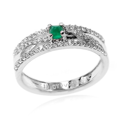 Colombian Emerald Silver Ring