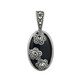 Black Agate Silver Pendant