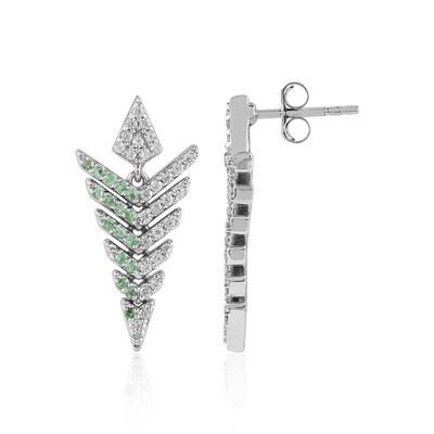 Tsavorite Silver Earrings