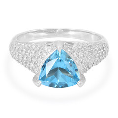 Swiss Blue Topaz Silver Ring