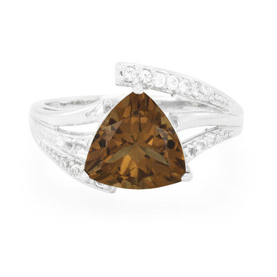 Cognac Quartz Silver Ring