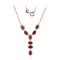 Mozambique Garnet Silver Necklace