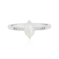 Rainbow Moonstone Silver Ring