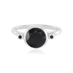 Black Spinel Silver Ring