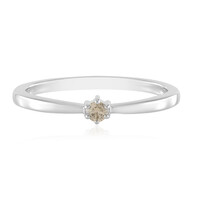 I3 Champagne Diamond Silver Ring