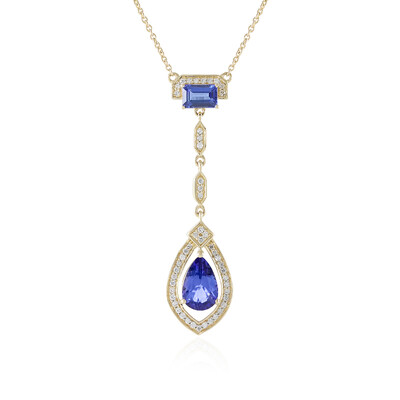 14K AAA Tanzanite Gold Necklace (de Melo)