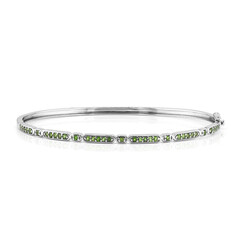 Russian Diopside Silver Bangle