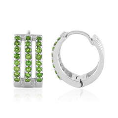 Russian Diopside Silver Earrings