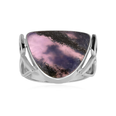 Purple Java Chalcedony Silver Ring (Bali Barong)