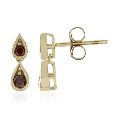 9K I3 Red Diamond Gold Earrings