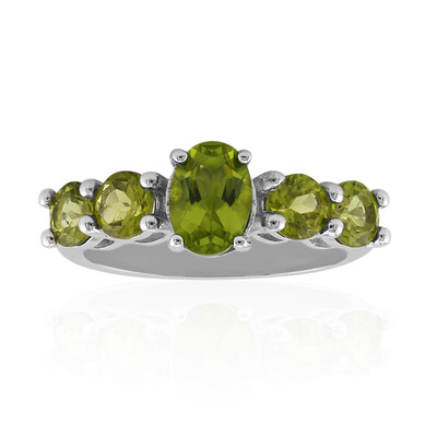 Burmese Peridot Silver Ring