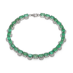 Zambian Emerald Silver Bracelet