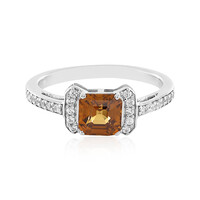 Brown Zircon Silver Ring