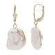 14K White Freshwater Pearl Gold Earrings