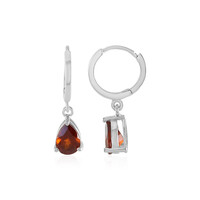 Hessonite Garnet Silver Earrings