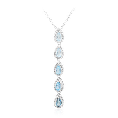 Sky Blue Topaz Silver Necklace