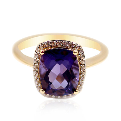 9K Blueberry Quartz Gold Ring