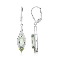 Green Amethyst Silver Earrings (KM by Juwelo)