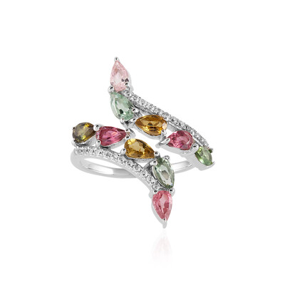 Fancy Tourmaline Silver Ring