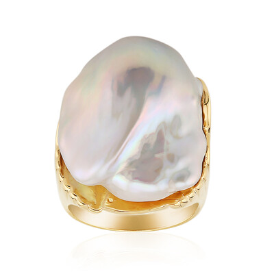 White Freshwater Pearl Silver Ring (TPC)