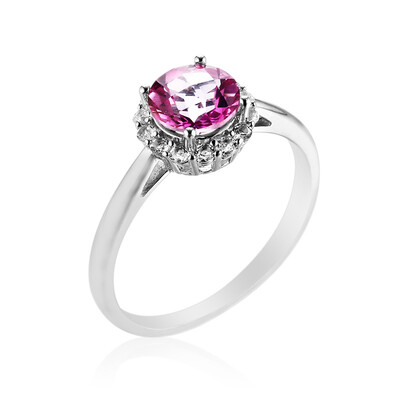 Pink Topaz Silver Ring